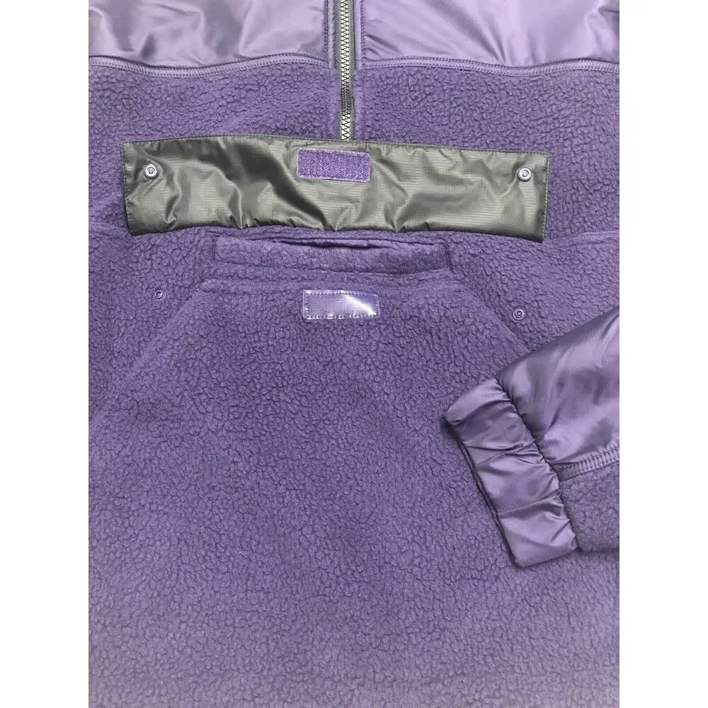 Adidas Sherpa Pullover Jacket Size M Track Coat Purple ED7185 RYV LIT